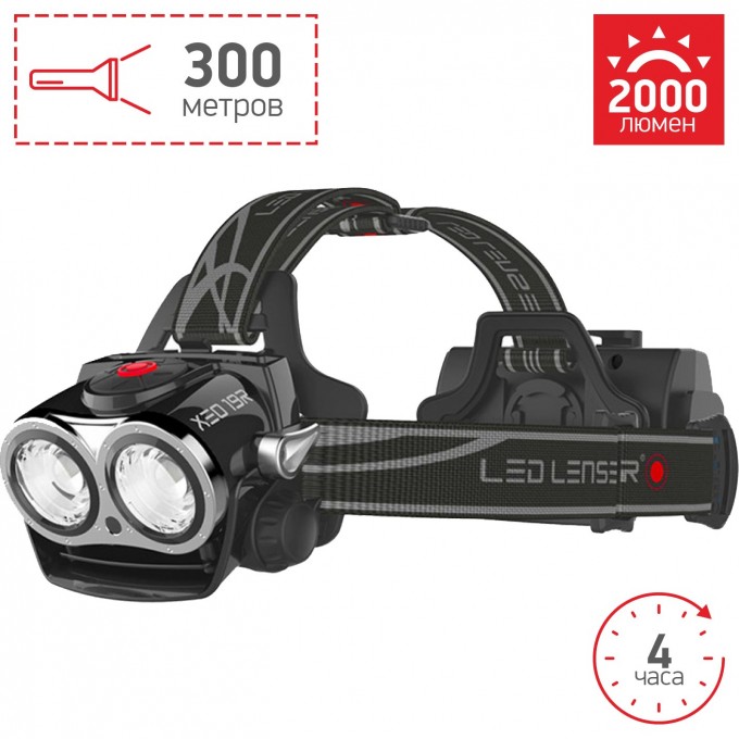 Cветодиодный налобный фонарь LED LENSER XEO 19R черный 7219-R