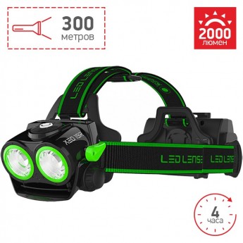 Светодиодный налобный фонарь LED LENSER XEO 19R зеленый