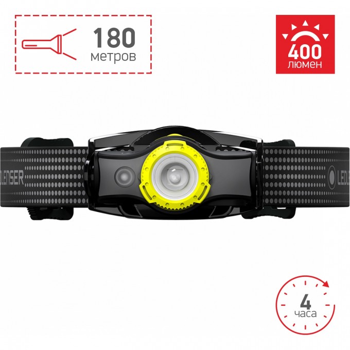 Аккумуляторный налобный фонарь LED LENSER MH5 черно-желтый 502144